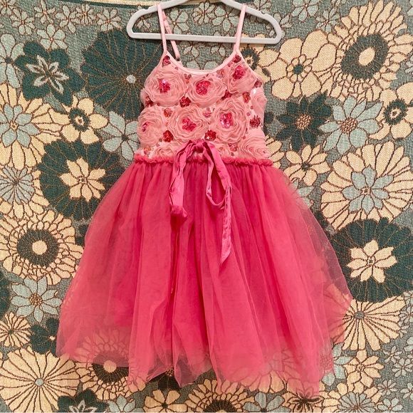 Tutu Du Monde Other - Tutu Du Monde Rosette Rose Sequin Tulle Girls Dress 4-5